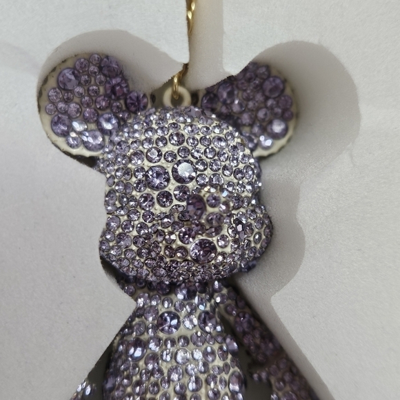 NEW BaubleBar Disney Mickey Mouse Bling Rare Purple Crystal Bag Charm Key - Picture 3 of 4